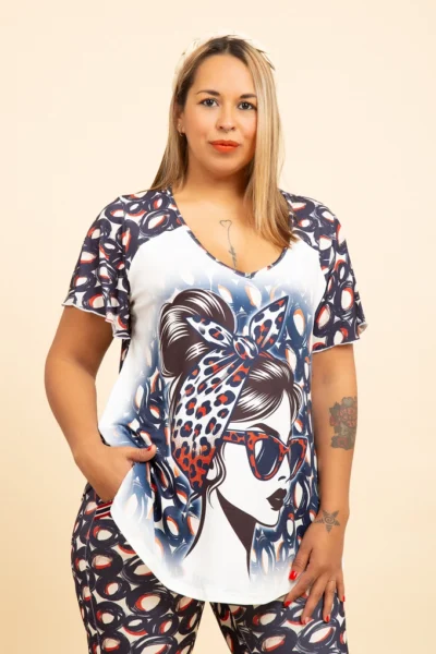 camiseta talla grande circulos