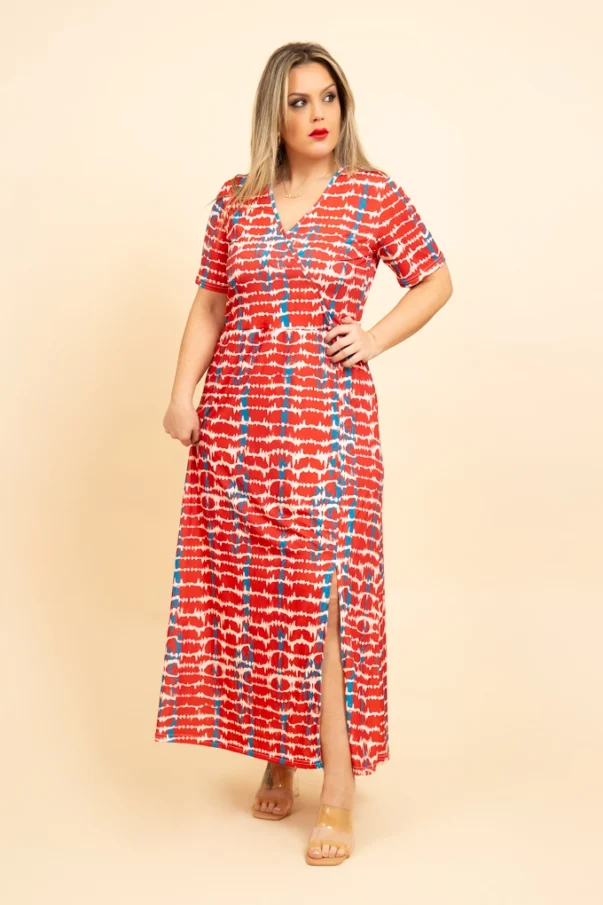 Vestido abertura estampado - Imagen 2